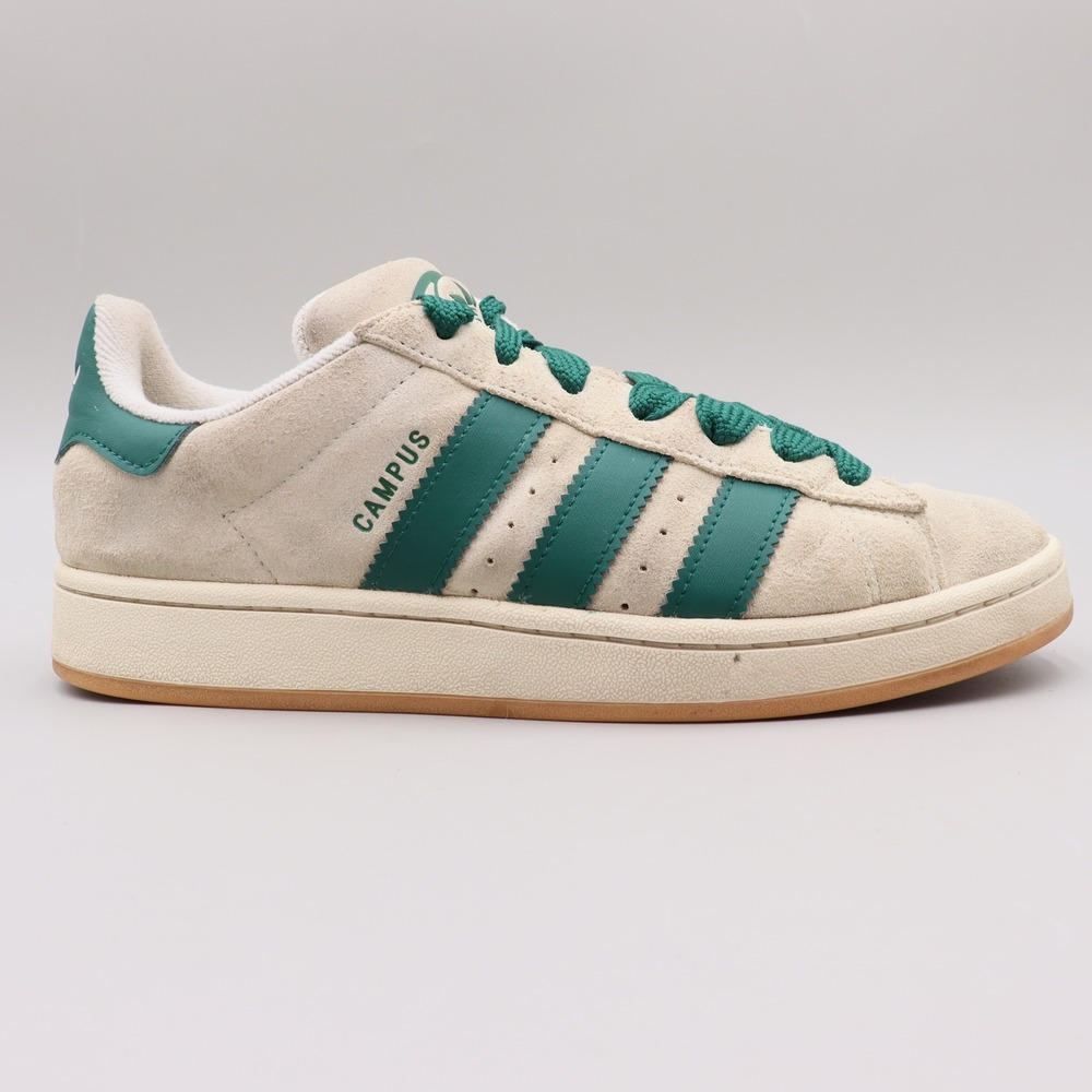 Adidas Campus 00s Mens 10.5 Crystal White/Collegiate Green Suede Sneakers JQ7784